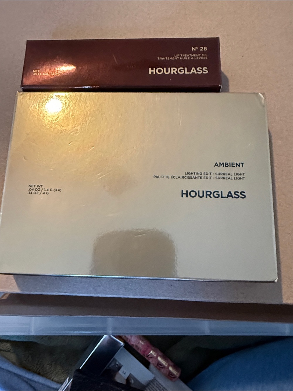 Hourglass Gold Palette with Pink Lip Treatment Oil